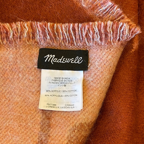 Madewell Unique Rust and Pink Mountain Scene Scarf - Picture 2 of 4